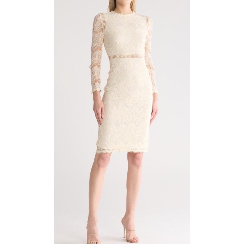 Love X Design Womens Dress S Ivory Lace Sheath Coquette Feminine Romantic Boho